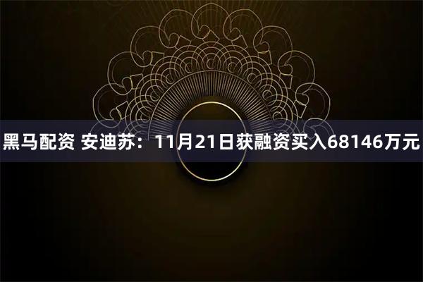 黑马配资 安迪苏：11月21日获融资买入68146万元