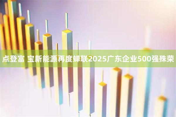点登富 宝新能源再度蝉联2025广东企业500强殊荣