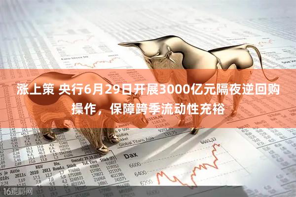 涨上策 央行6月29日开展3000亿元隔夜逆回购操作，保障跨季流动性充裕